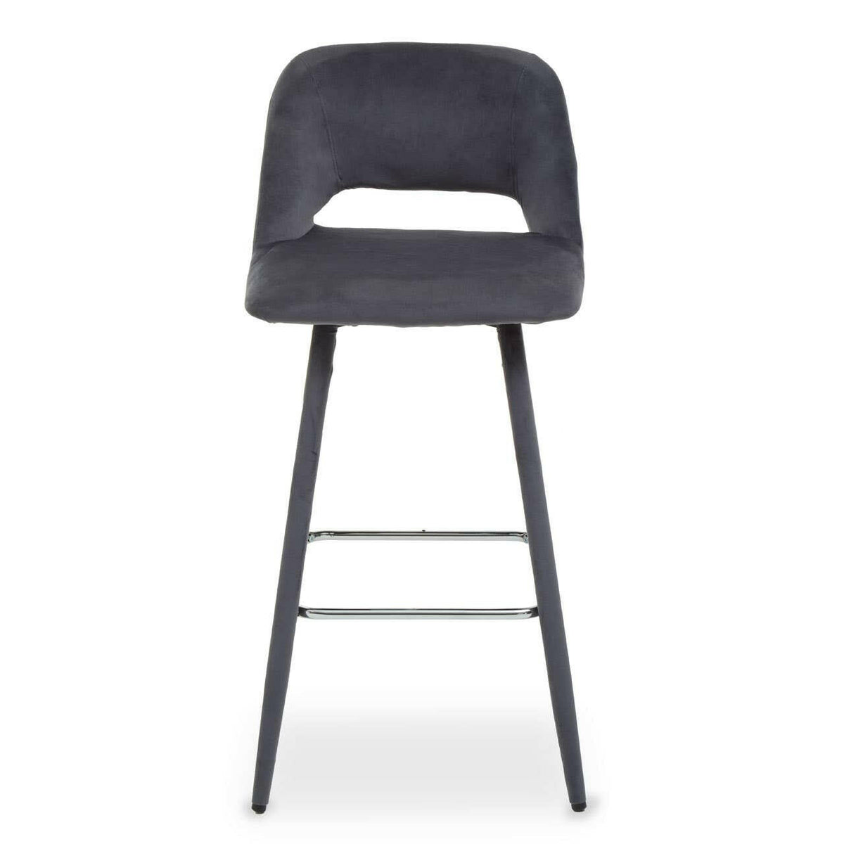 Warren Grey Velvet Bar Chair.