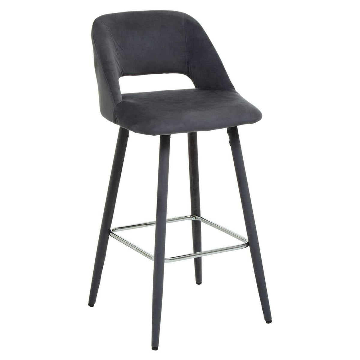 Warren Grey Velvet Bar Chair.