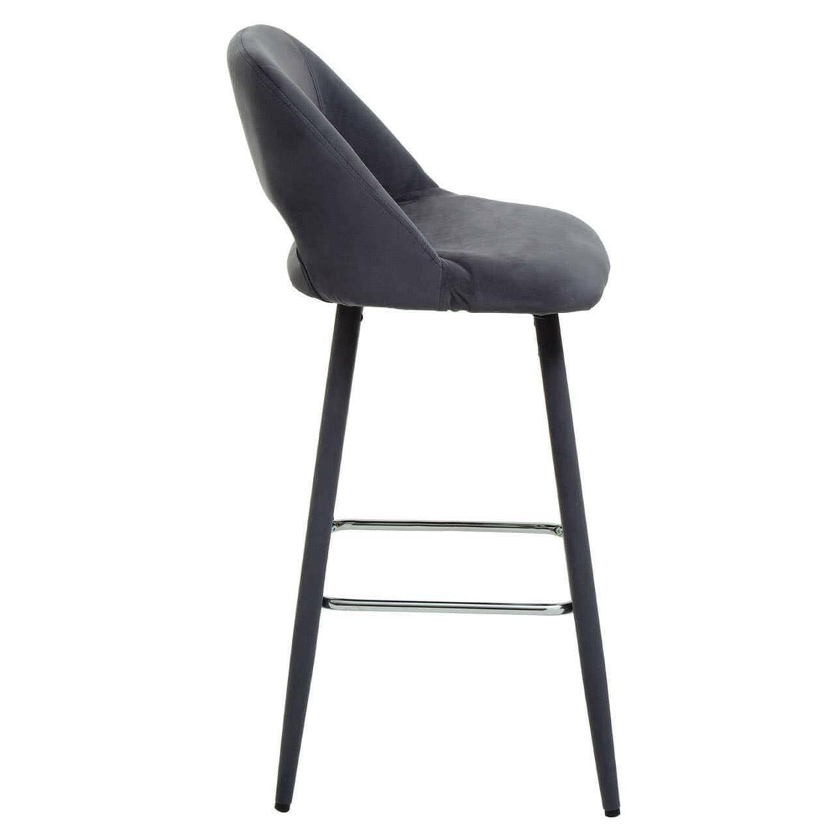 Warren Grey Velvet Bar Chair.