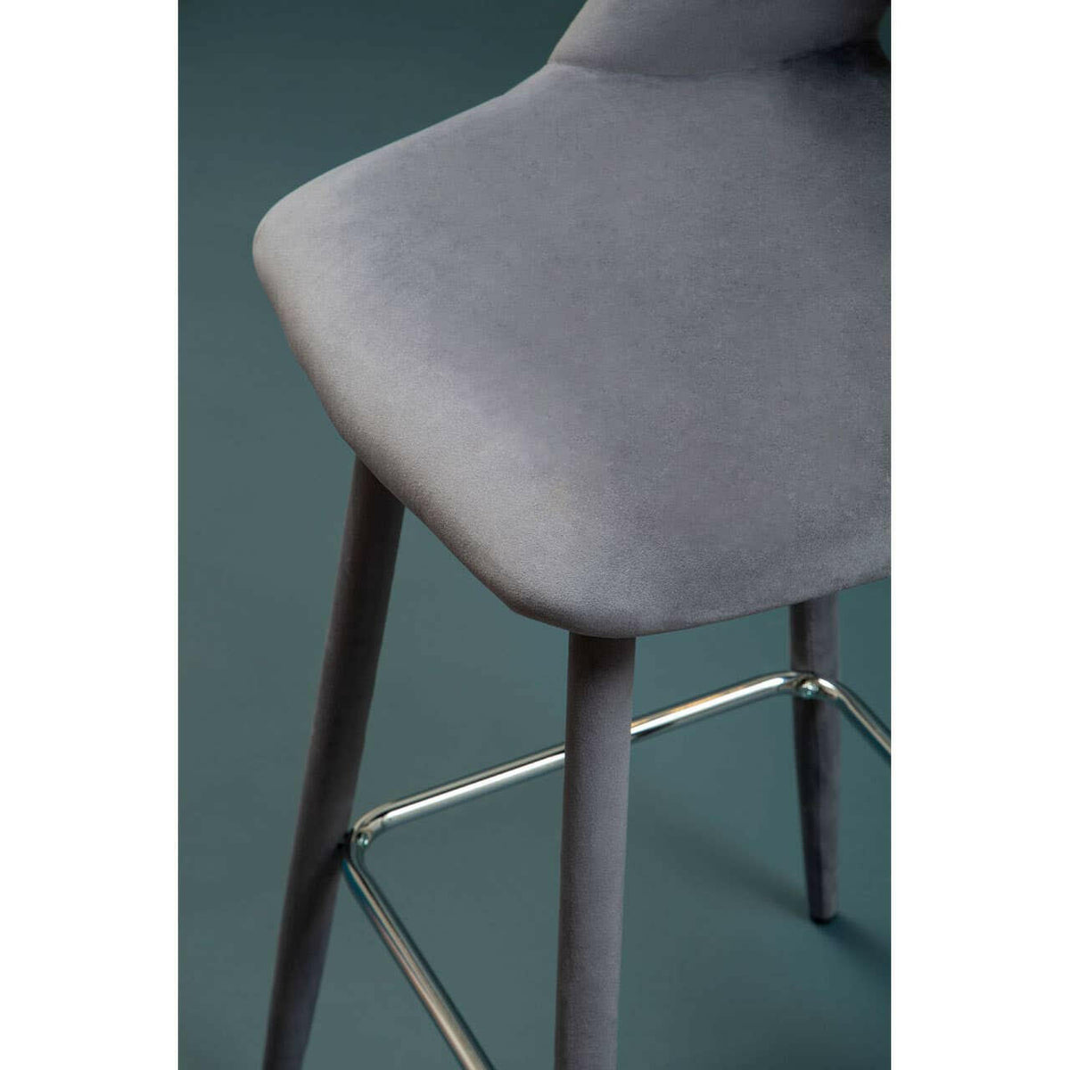 Warren Grey Velvet Bar Chair.