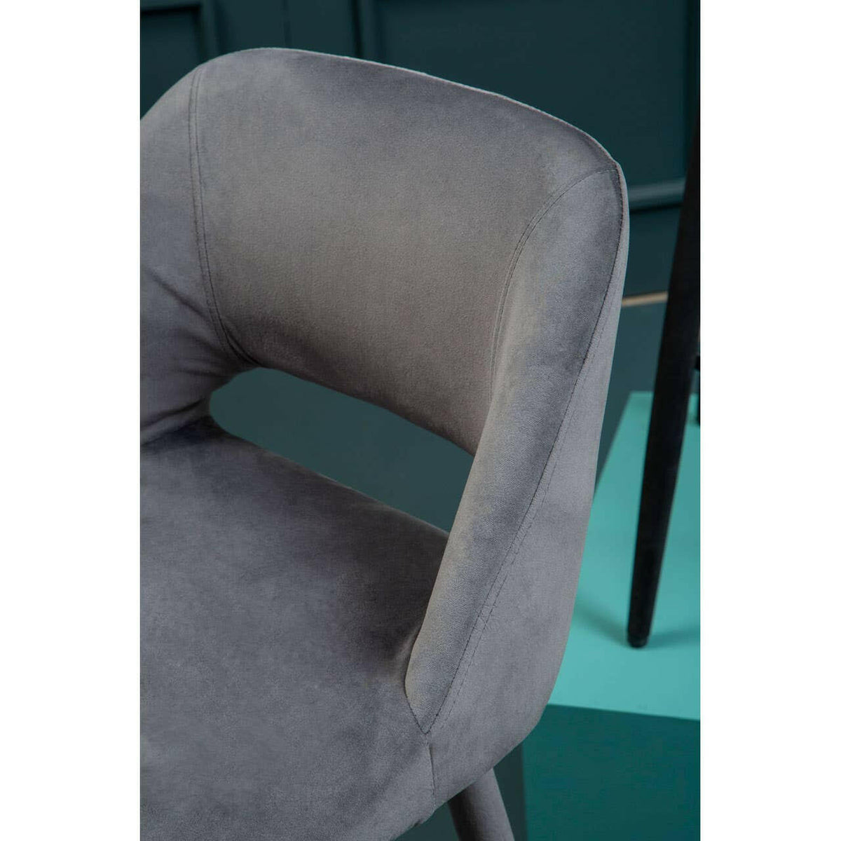 Warren Grey Velvet Bar Chair.