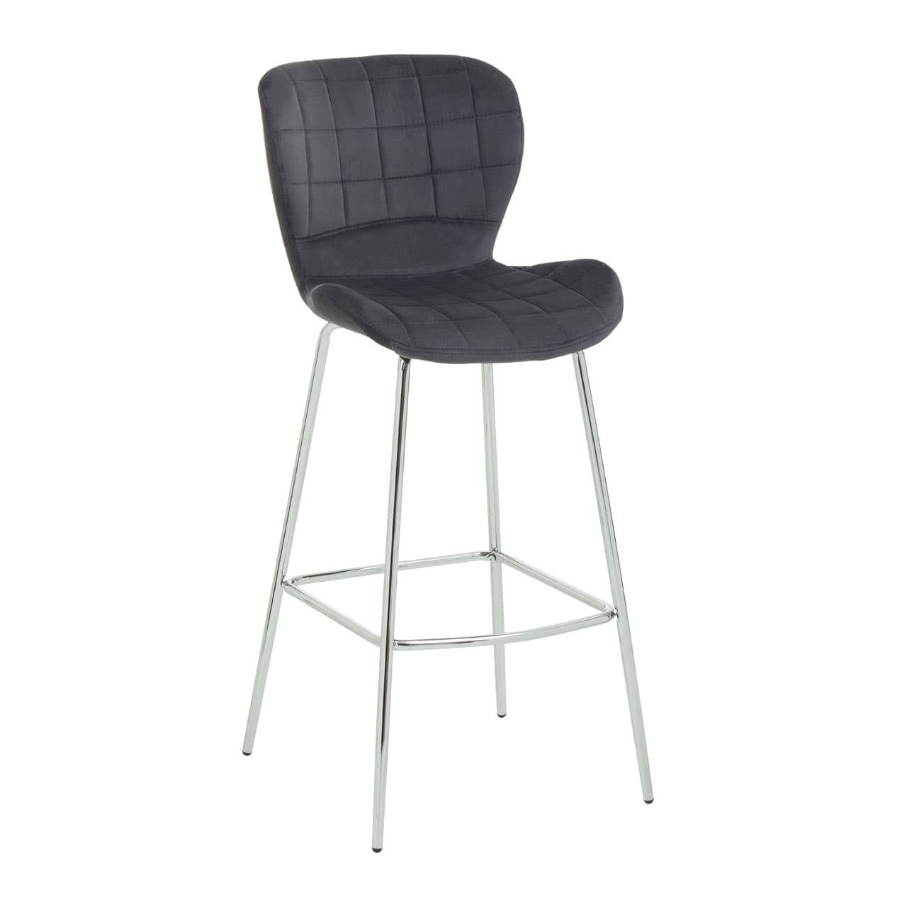 Noosa & Co. Dining Warton Grey Velvet Bar Chair House of Isabella UK