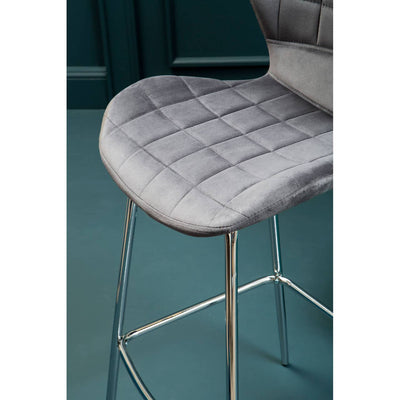 Noosa & Co. Dining Warton Grey Velvet Bar Chair House of Isabella UK