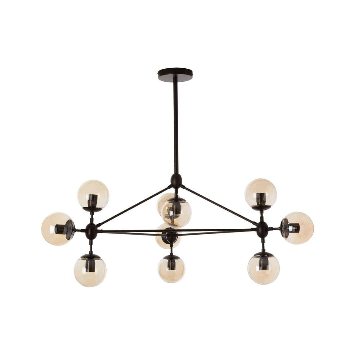 Abira 10 Bulb Matte Black Pendant Lamp.