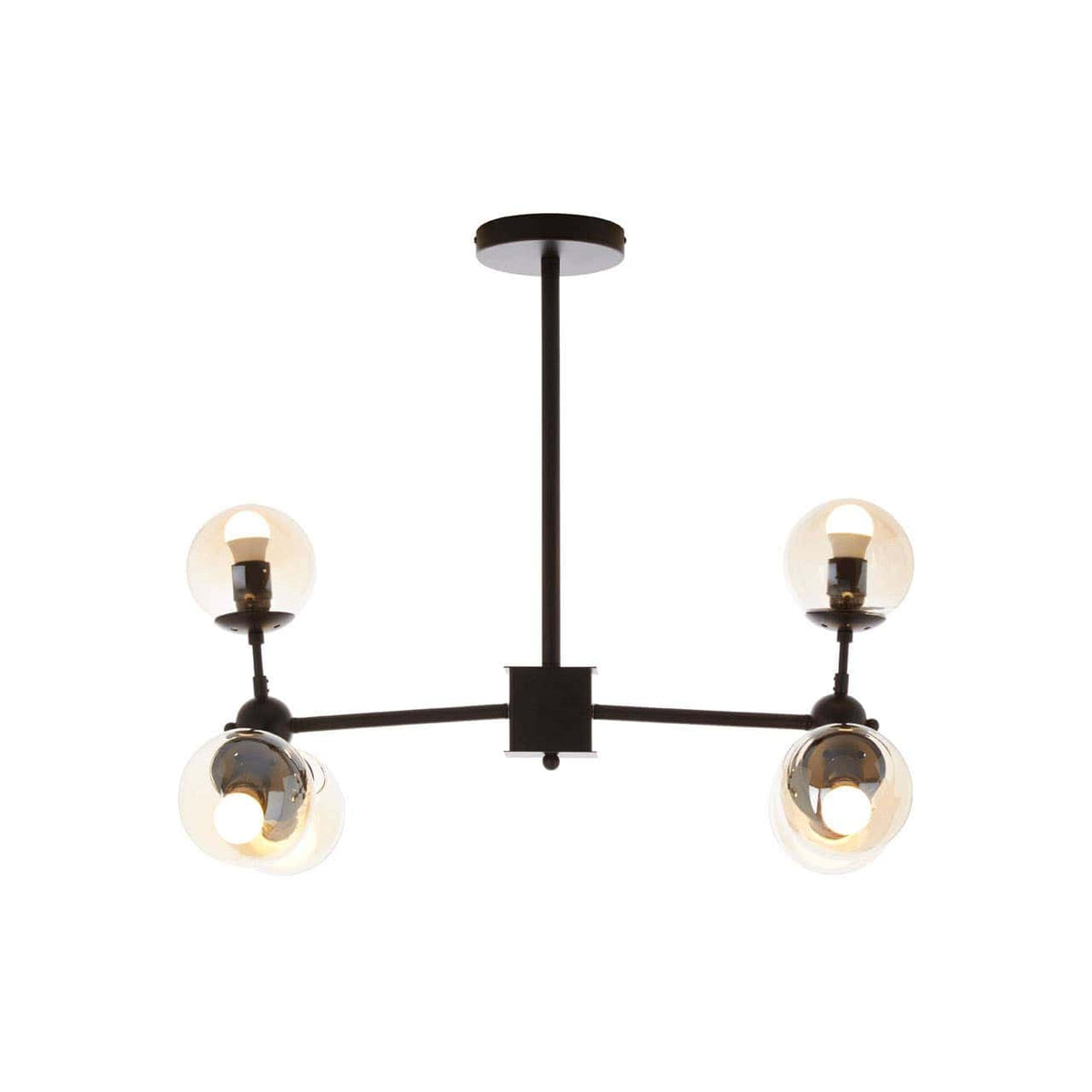 Abira 6 Bulb Matte Black Pendant Lamp.