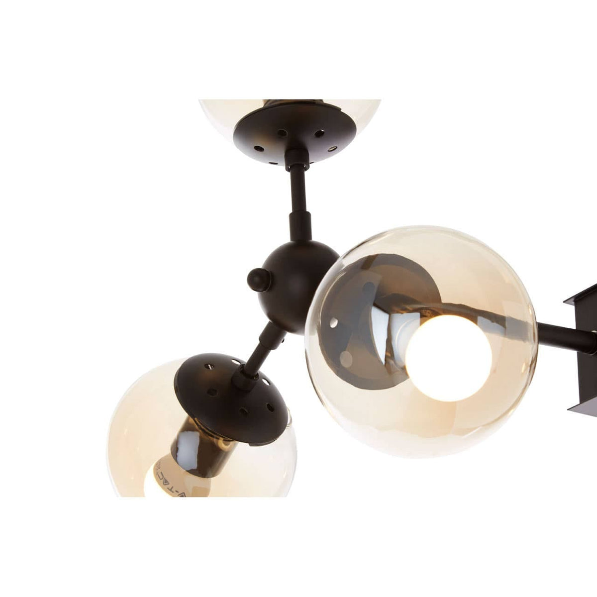 Abira 6 Bulb Matte Black Pendant Lamp.