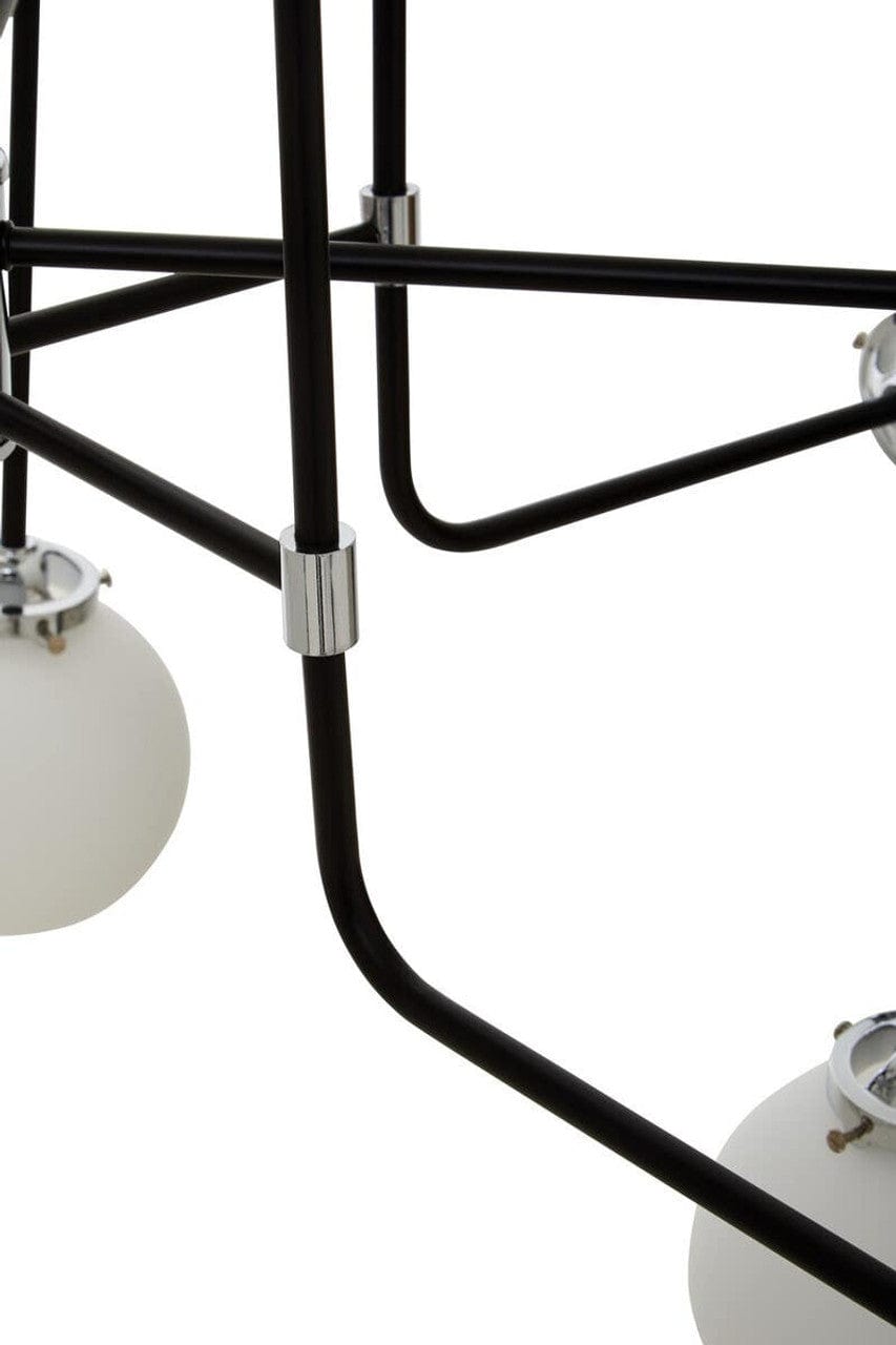Noosa & Co. Lighting Abira Black And Chrome 16 Arm Pendant Light House of Isabella UK