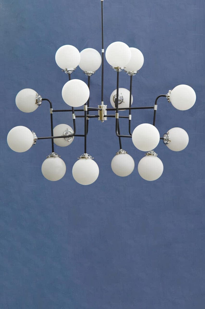 Noosa & Co. Lighting Abira Black And Chrome 16 Arm Pendant Light House of Isabella UK
