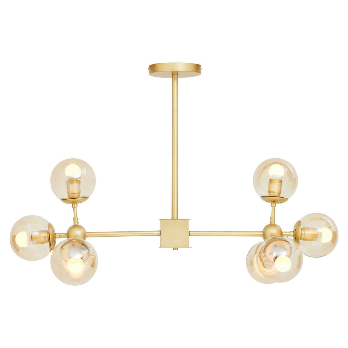 Abira Eight Bulb Gold Finish Pendant Light.