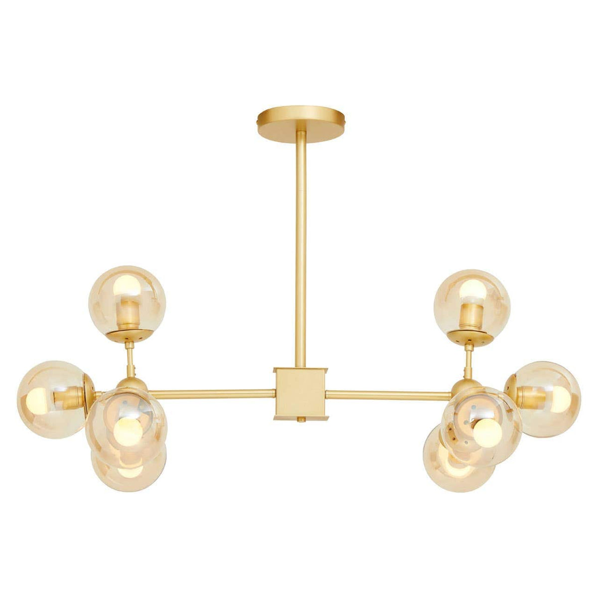 Abira Eight Bulb Gold Finish Pendant Light.