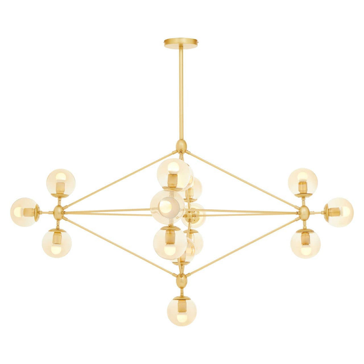 Abira Fifteen Bulb Gold Finish Pendant Light.