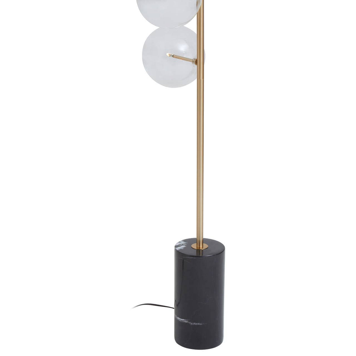 Abira Five Bulb Black Marble Floor Lamp.