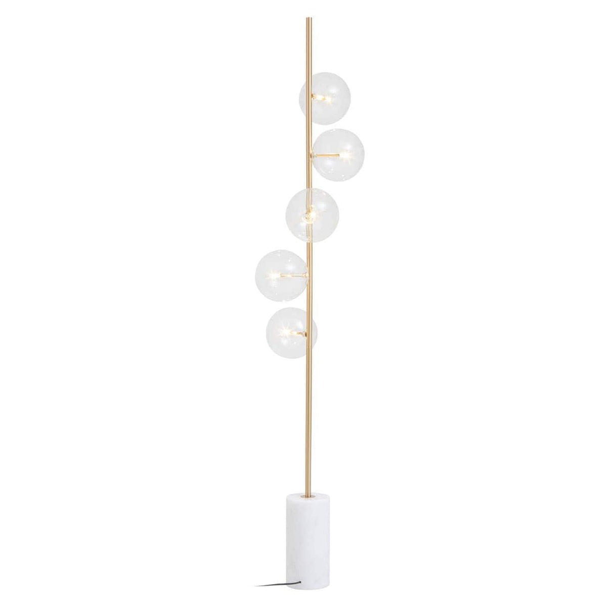 Abira Five Bulb White Marble Floor Lamp.