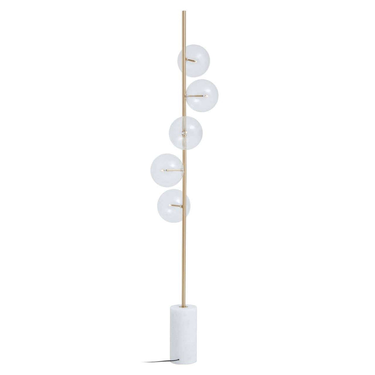 Abira Five Bulb White Marble Floor Lamp.