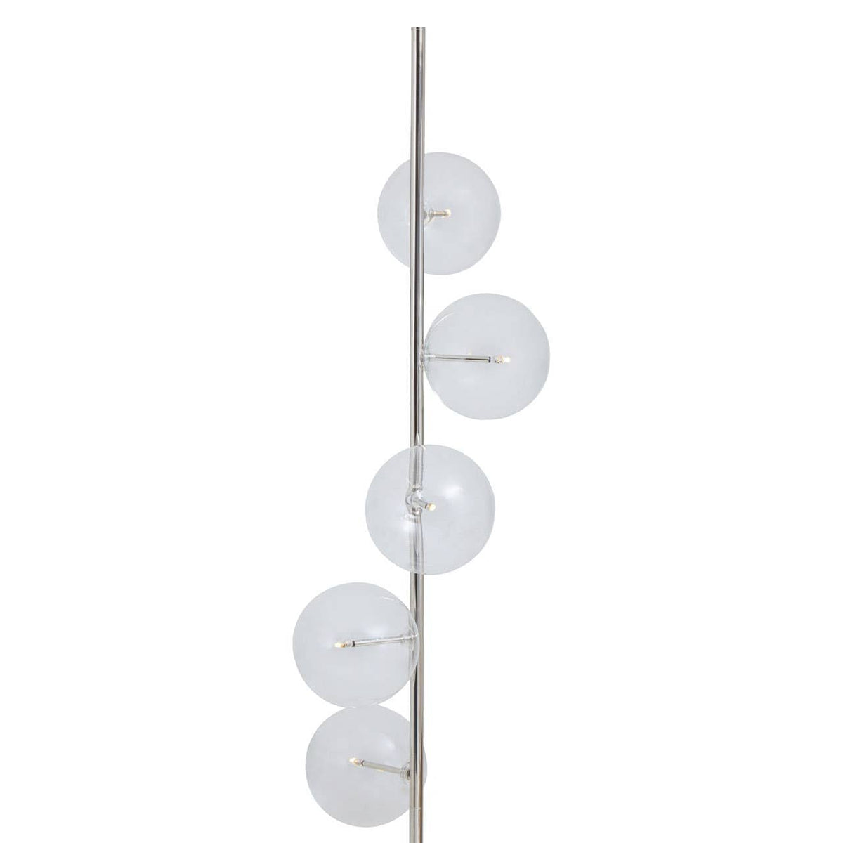 Abira Nickel And White Marble Floor Lamp.