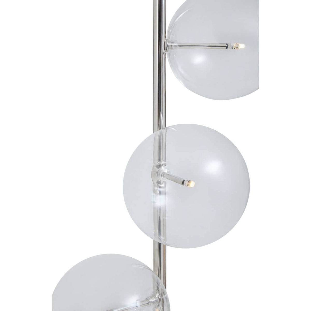 Abira Nickel And White Marble Floor Lamp.