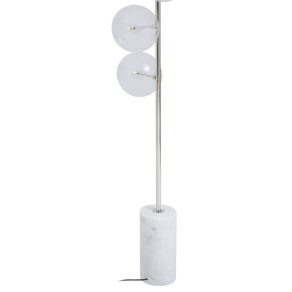 Abira Nickel And White Marble Floor Lamp.