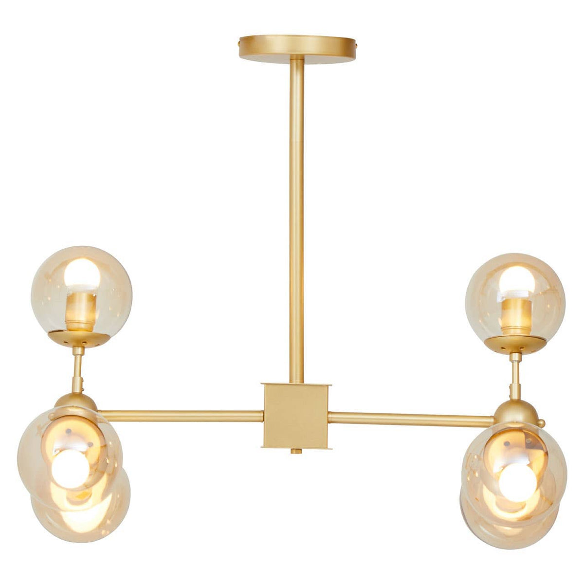 Abira Six Bulb Gold Finish Pendant Light.