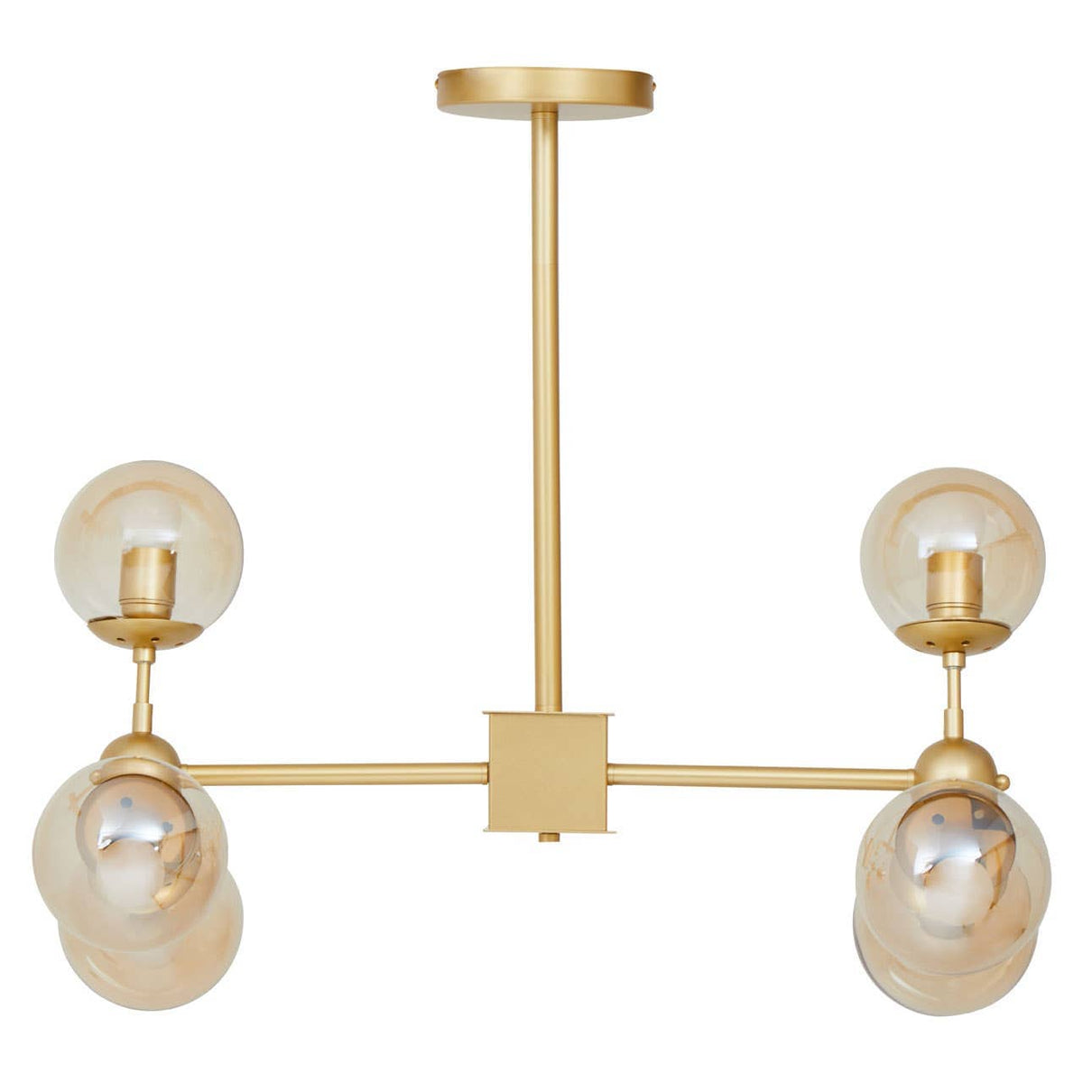 Abira Six Bulb Gold Finish Pendant Light.