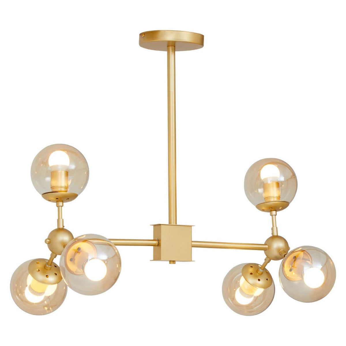 Abira Six Bulb Gold Finish Pendant Light.