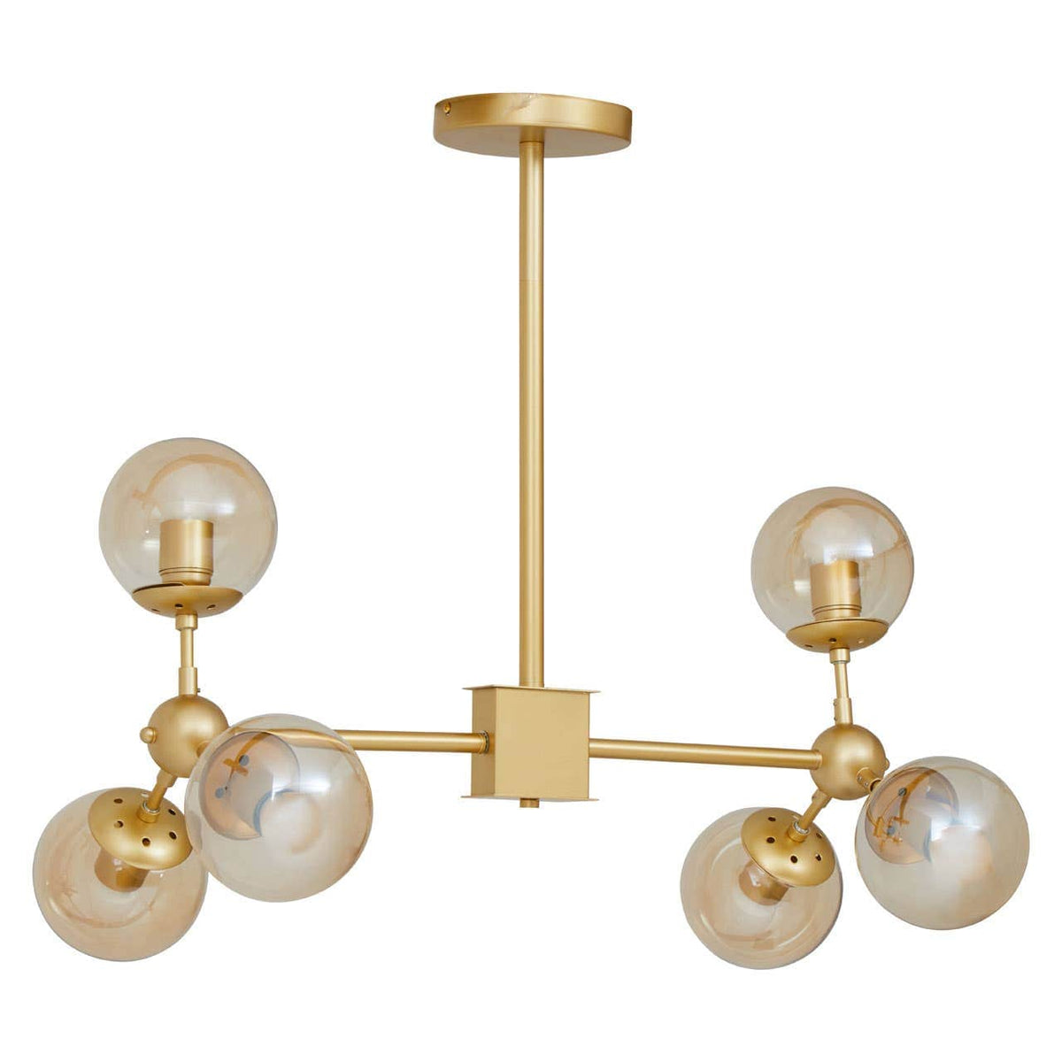 Abira Six Bulb Gold Finish Pendant Light.