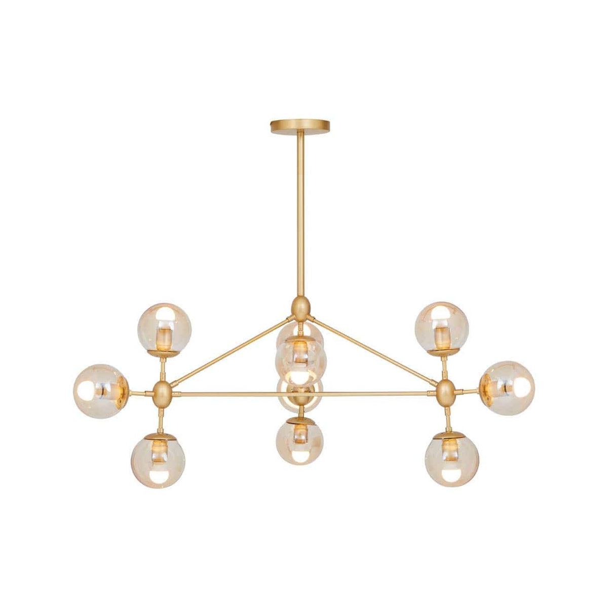 Abira Ten Bulb Gold Finish Pendant Light.