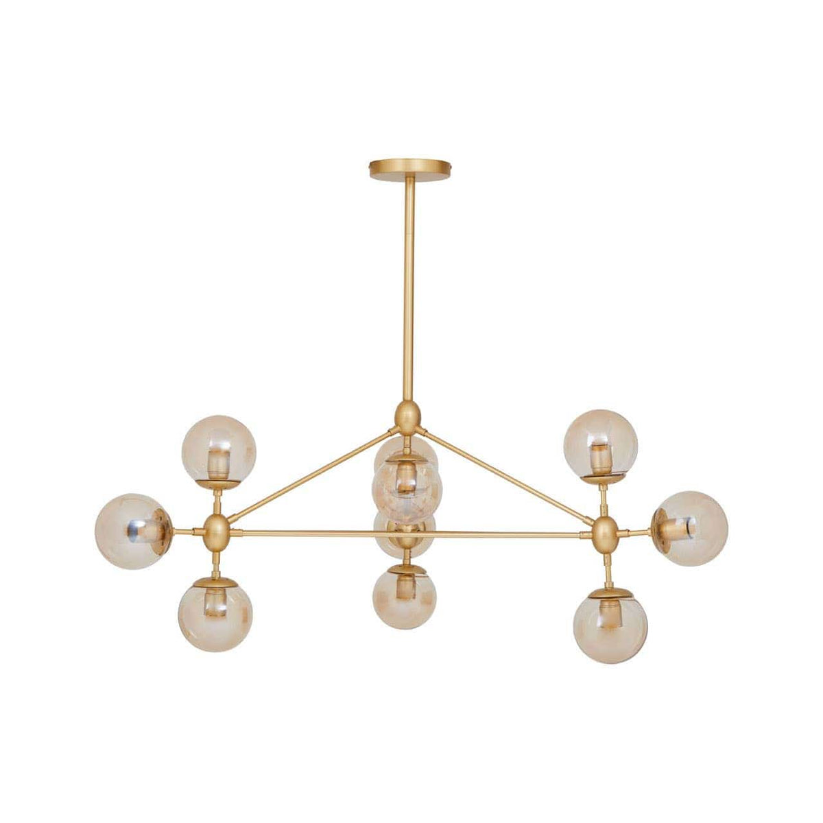 Abira Ten Bulb Gold Finish Pendant Light.