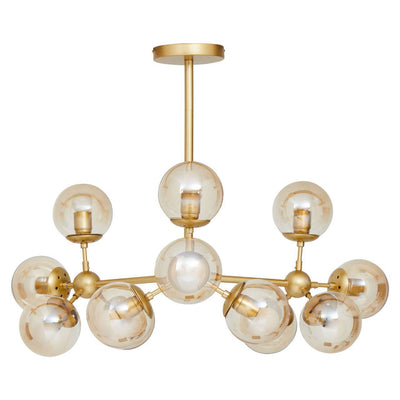 Noosa & Co. Lighting Abira Twelve Bulb Gold Finish Pendant Light House of Isabella UK