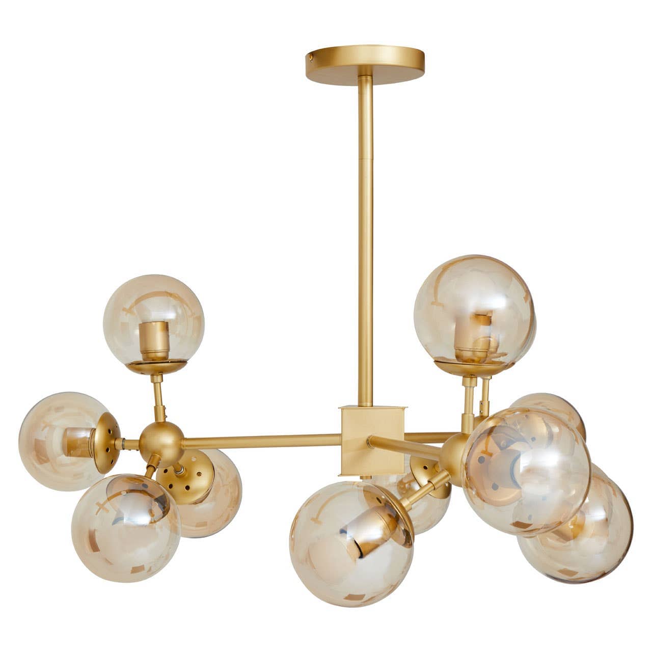 Noosa & Co. Lighting Abira Twelve Bulb Gold Finish Pendant Light House of Isabella UK