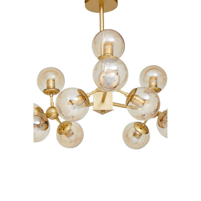 Noosa & Co. Lighting Abira Twelve Bulb Gold Finish Pendant Light House of Isabella UK