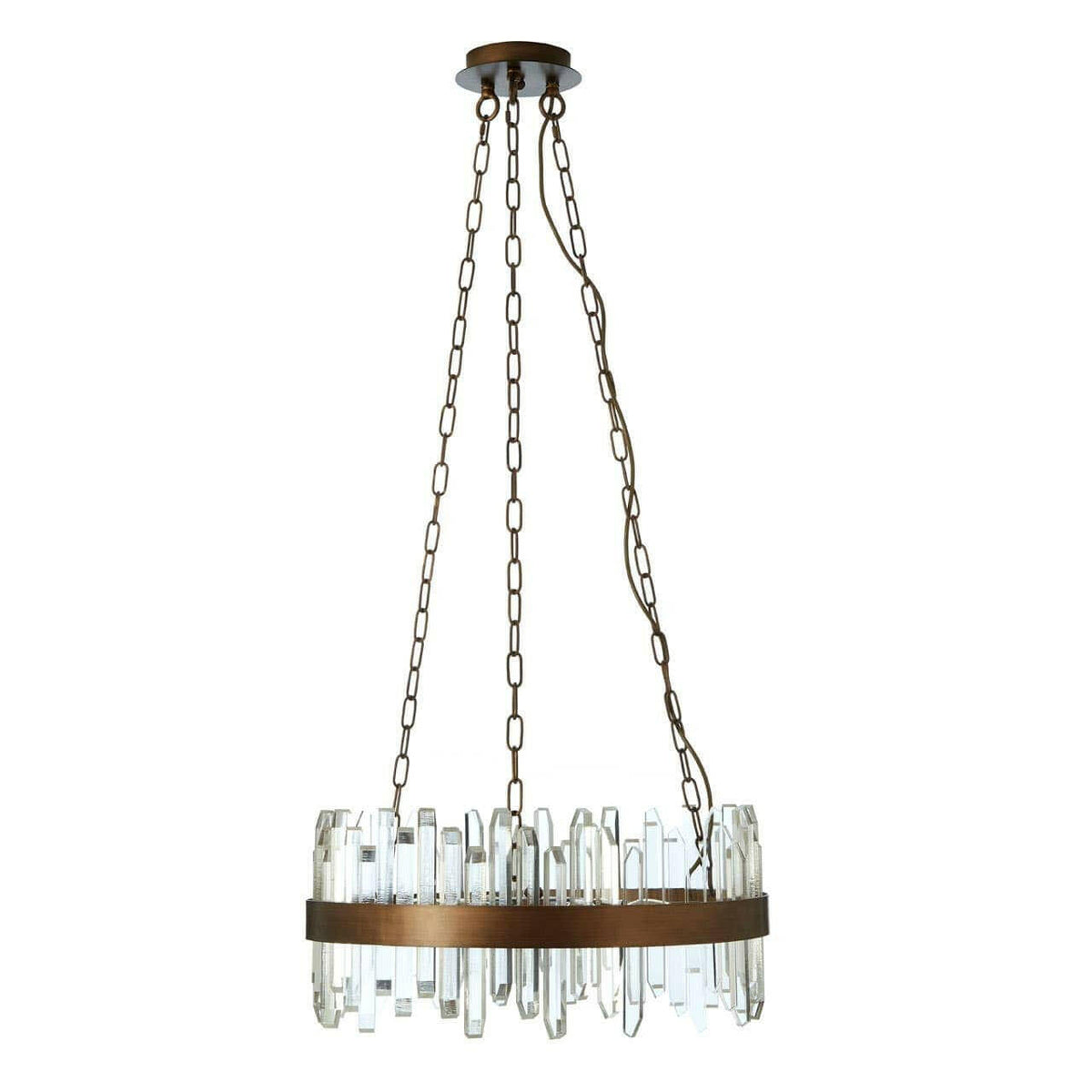 Acrylic Chandelier With Copper Band.