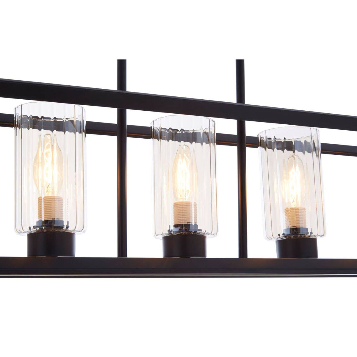 Aliko 5 Bulb Matte Black Pendant Lamp.