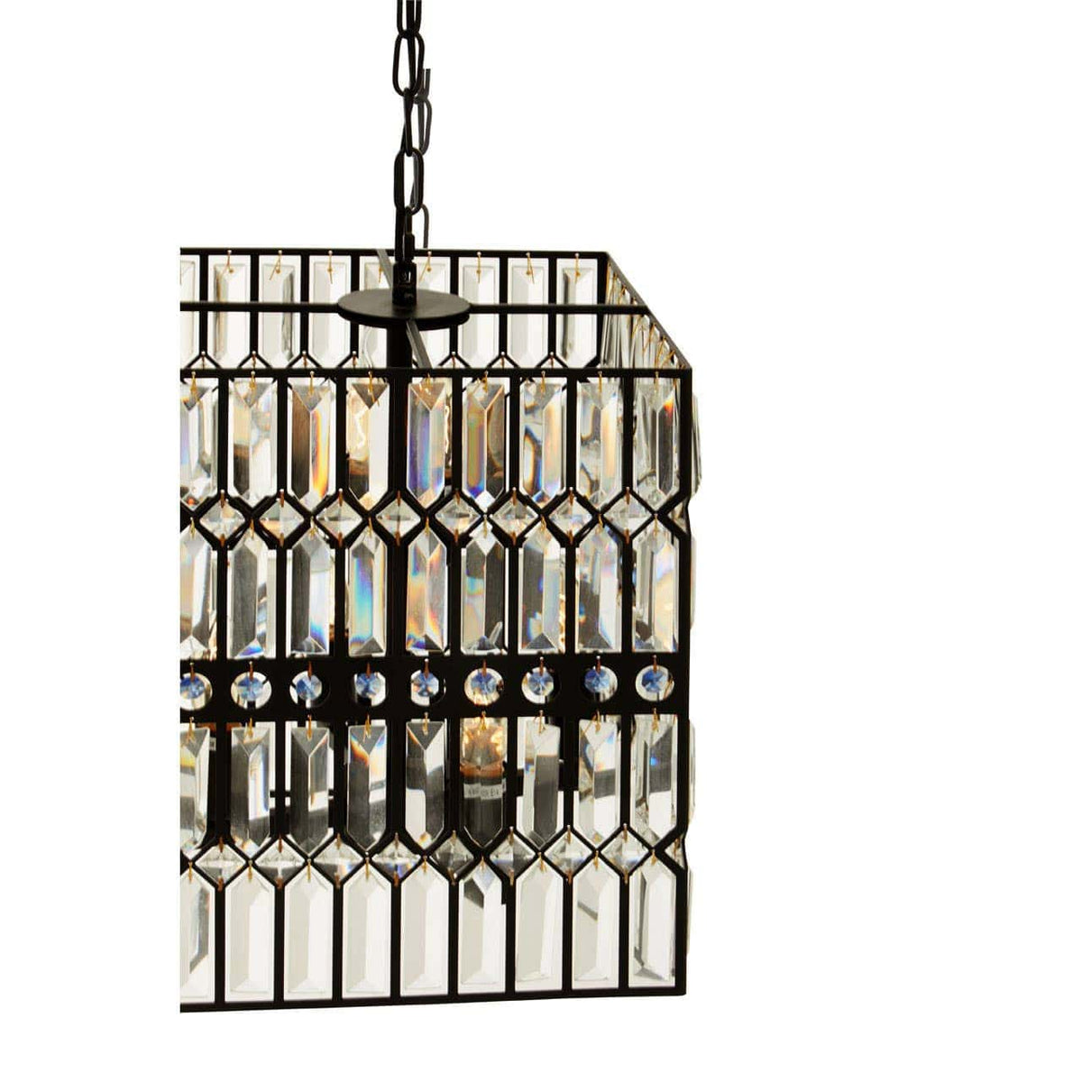 Noosa & Co. Lighting Babylon Black Crystal 6 Light Pendant Light House of Isabella UK