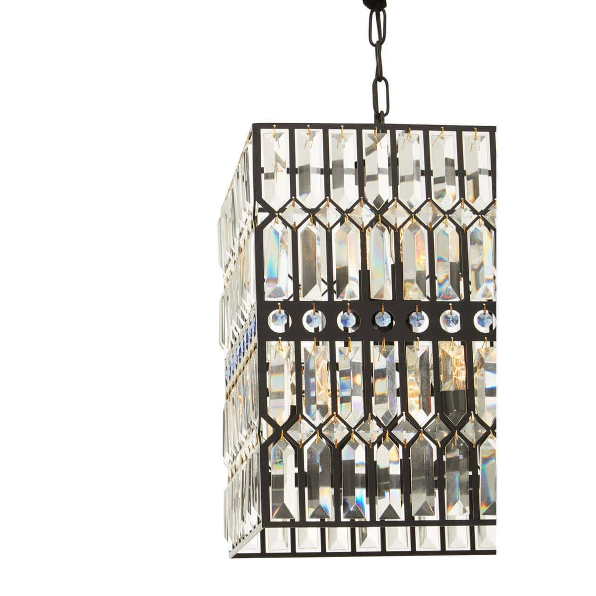 Noosa & Co. Lighting Babylon Black Crystal 6 Light Pendant Light House of Isabella UK
