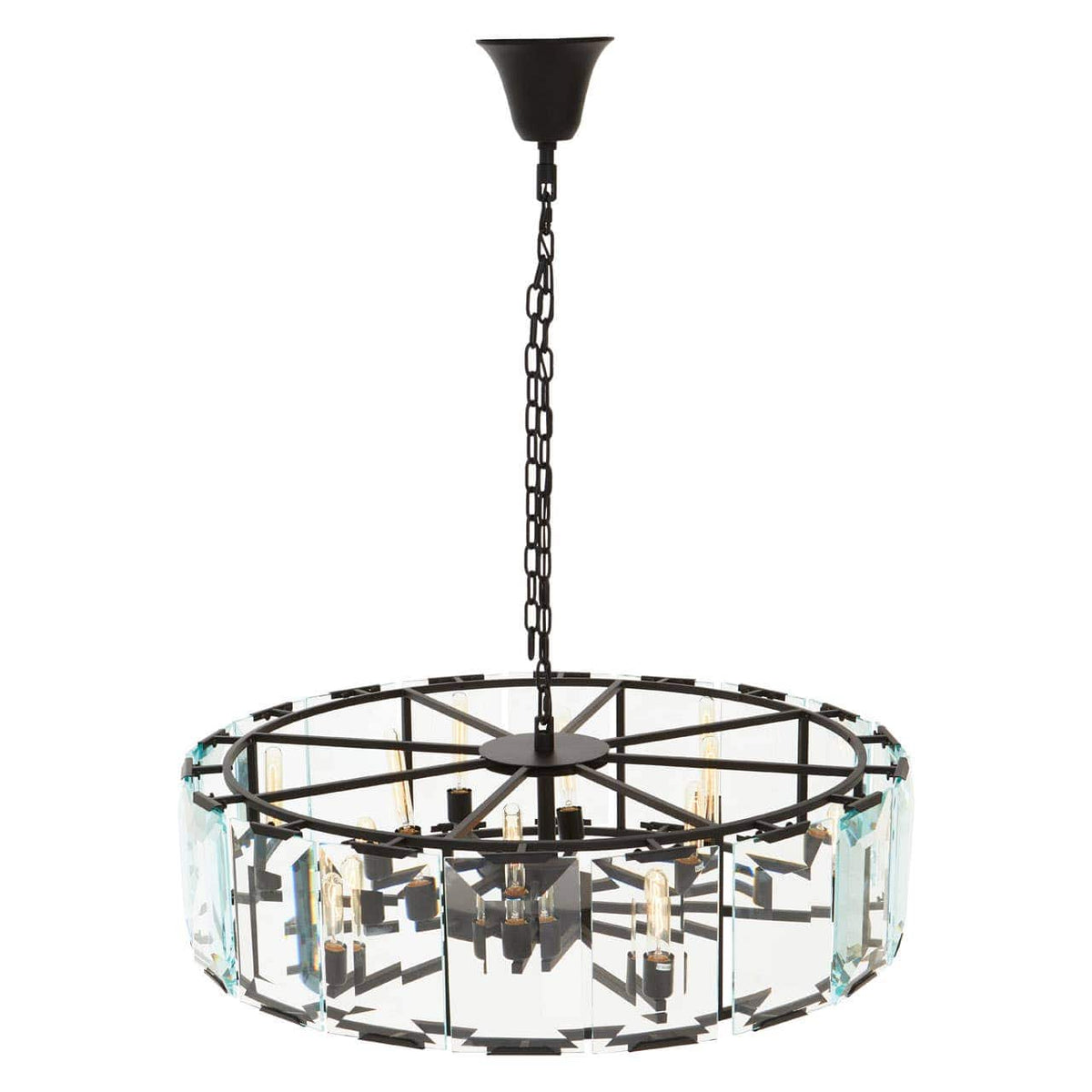 Babylon Large Black 12 Light Pendant Light.
