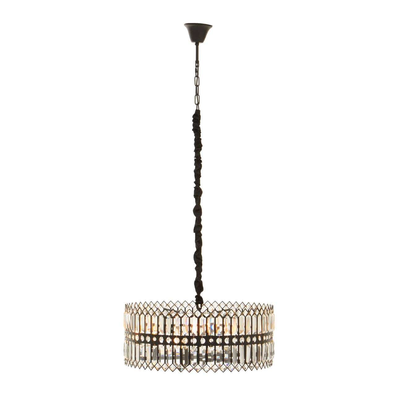 Noosa & Co. Lighting Babylon Six Bulb Black Crystal Chandelier House of Isabella UK