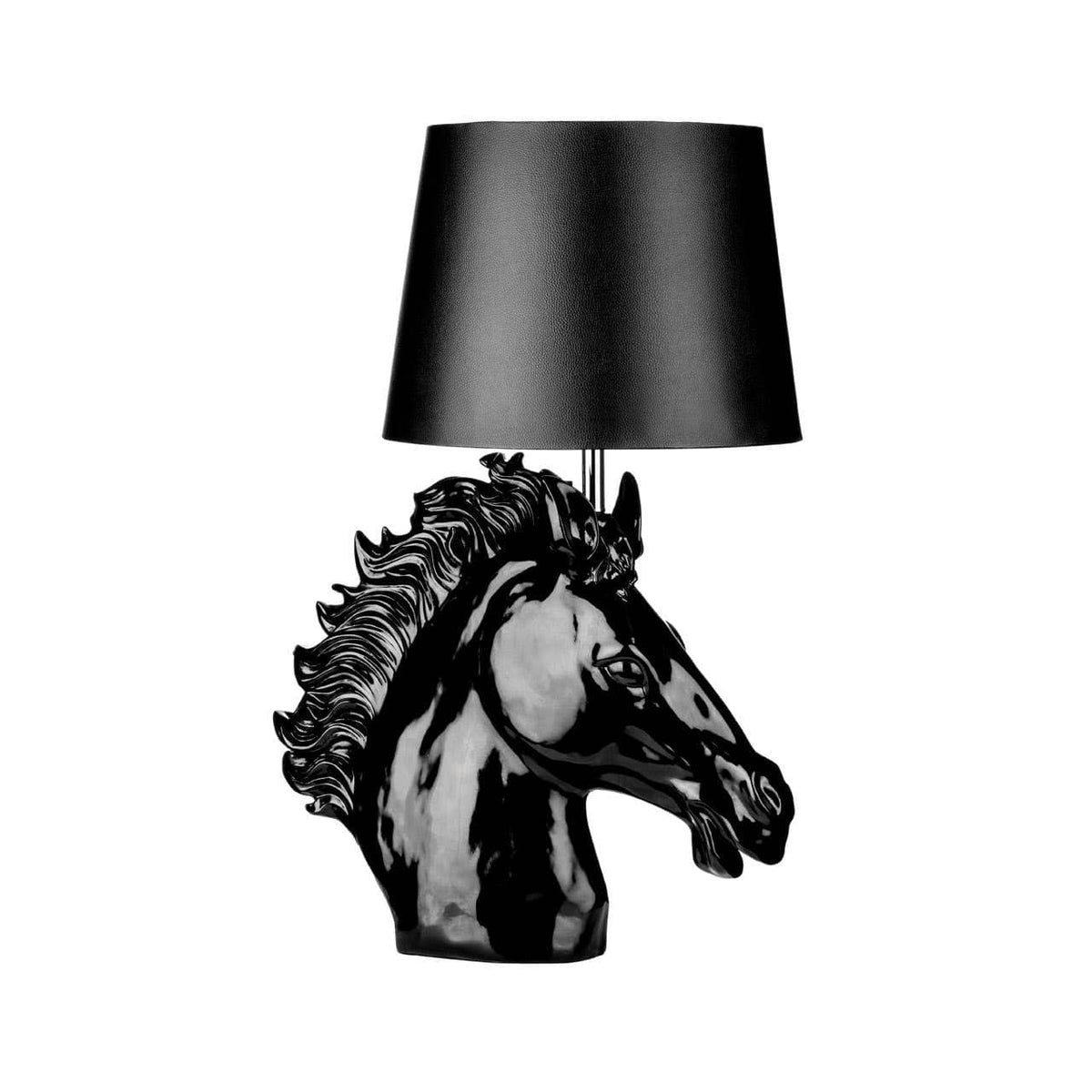 Caballo Black Polyresin Table Lamp.