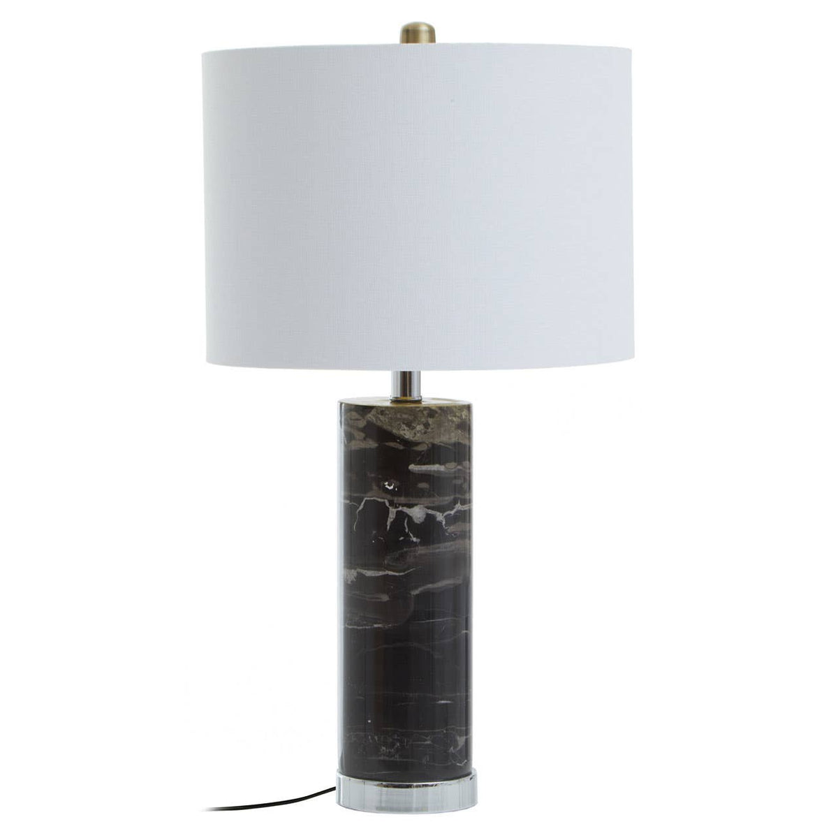 Ebony Table Lamp Chrome Base.
