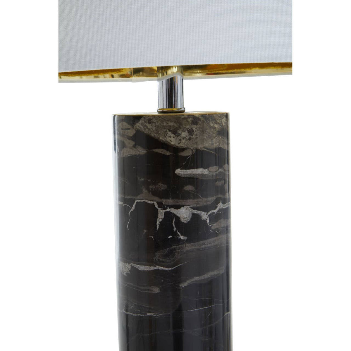 Ebony Table Lamp Chrome Base.
