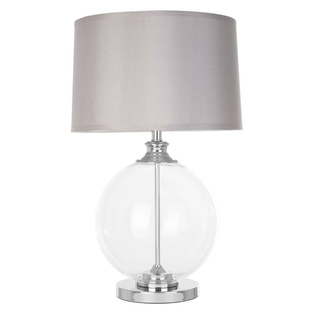 Edna Small Silver Silk Shade Table Lamp.