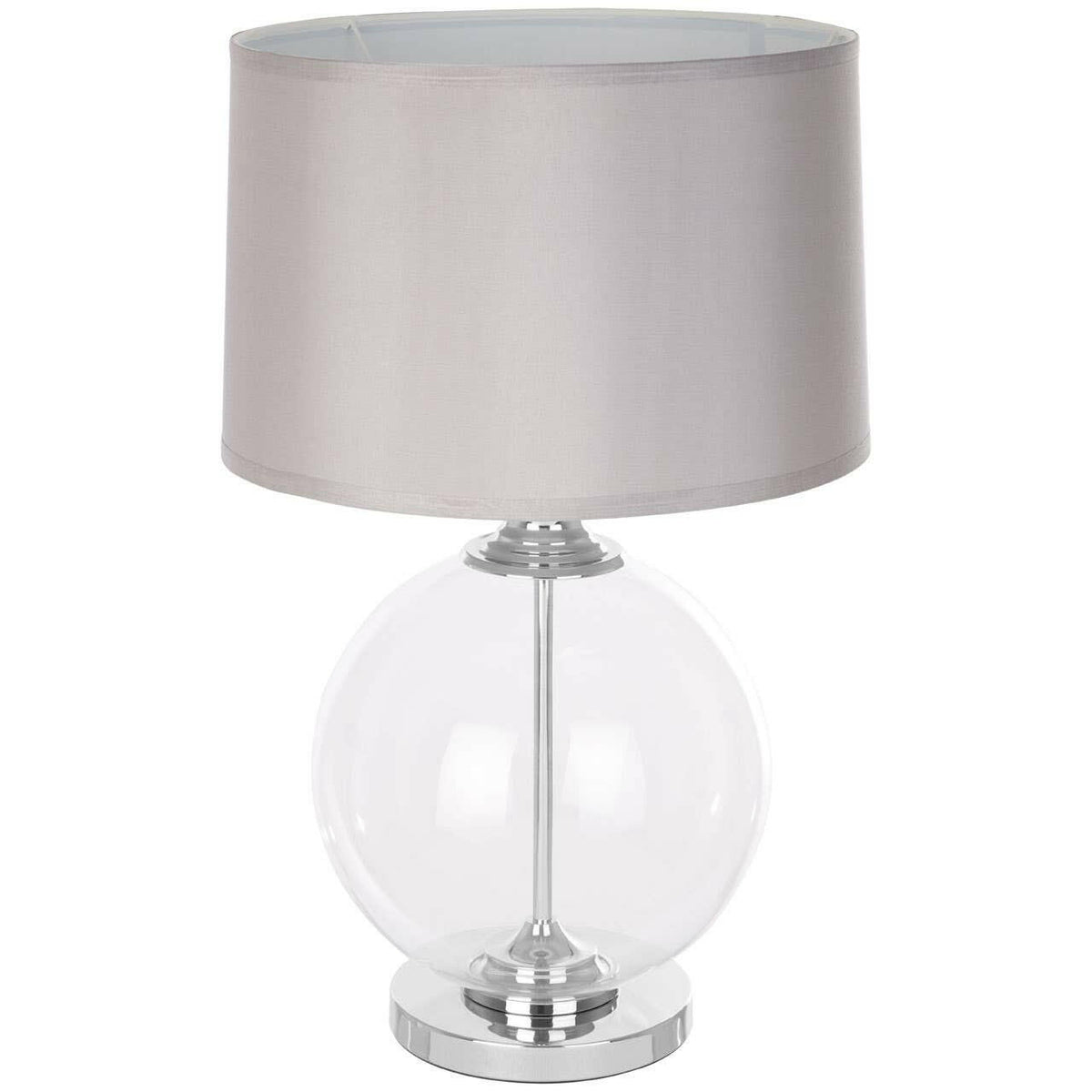 Edna Small Silver Silk Shade Table Lamp.