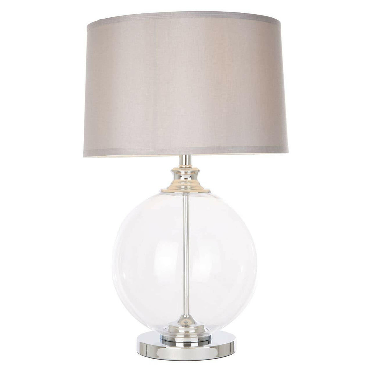 Edna Small Silver Silk Shade Table Lamp.