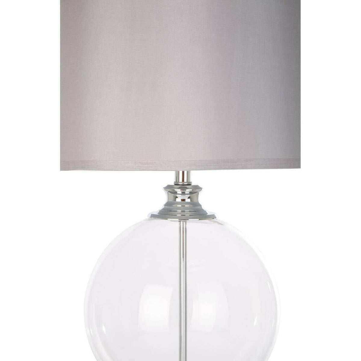 Edna Small Silver Silk Shade Table Lamp.