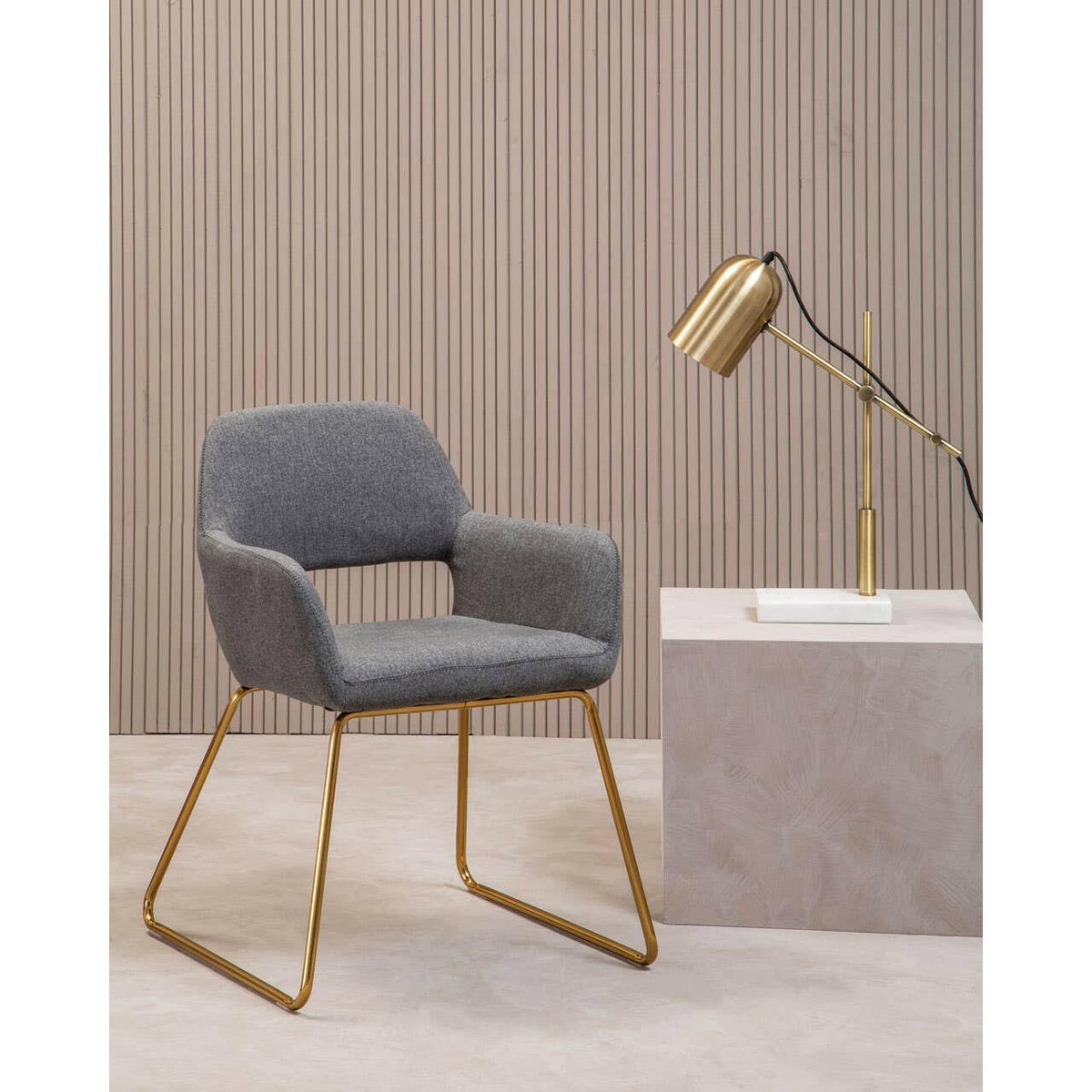 Equipoise Gold Shade Desk Lamp.