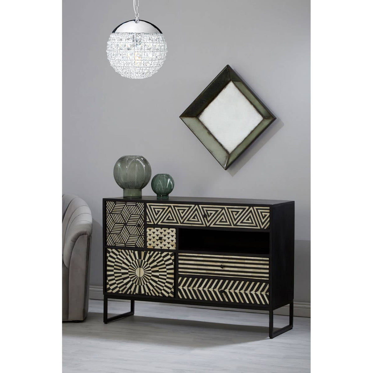 Fifty Five South Crystal Beads Pendant Light.