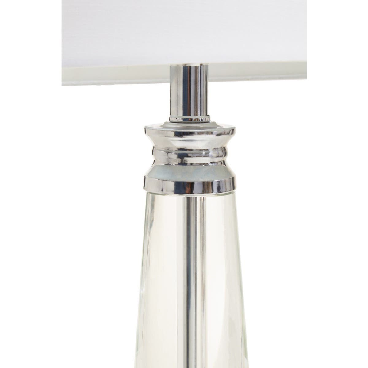 Helvetia Clear Crystal Table Lamp With Chrome Base.