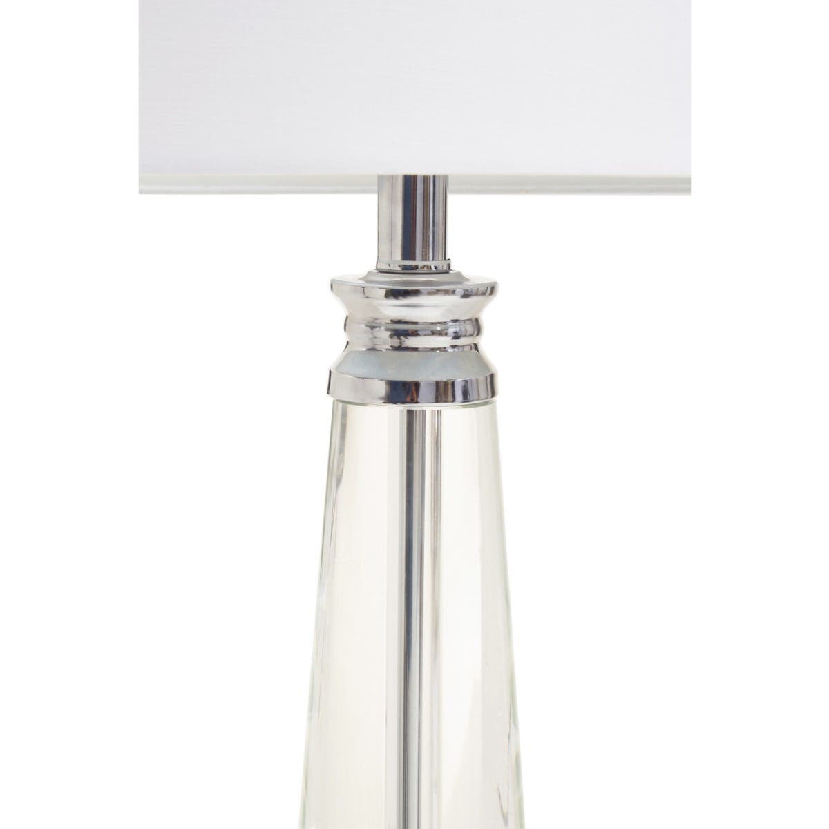 Helvetia Clear Crystal Table Lamp With Chrome Base.