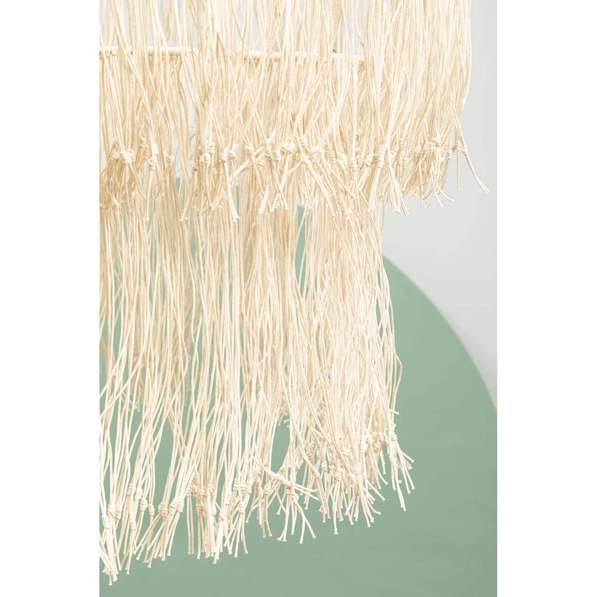 Hestina Cream Leather Ceiling Light.