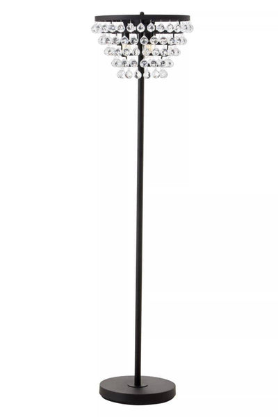 Noosa & Co. lighting Hutchinson Clear Crystal Floor Lamp with Black Metal House of Isabella UK