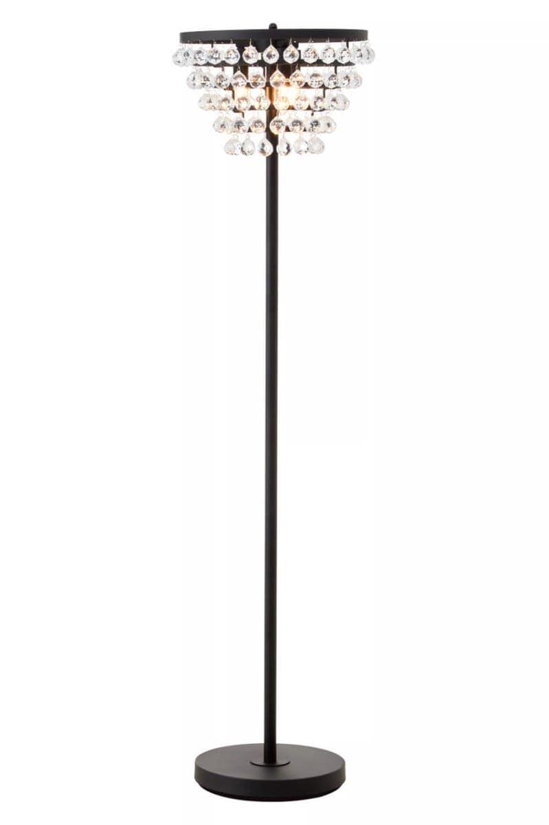 Noosa & Co. lighting Hutchinson Clear Crystal Floor Lamp with Black Metal House of Isabella UK